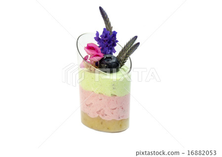 canaps with edible flowers meat cheese and seafood 16882053