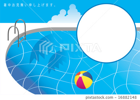 池球池邊游泳池炎熱的夏天相框 池球池邊游泳池炎熱的夏天相框 16882148