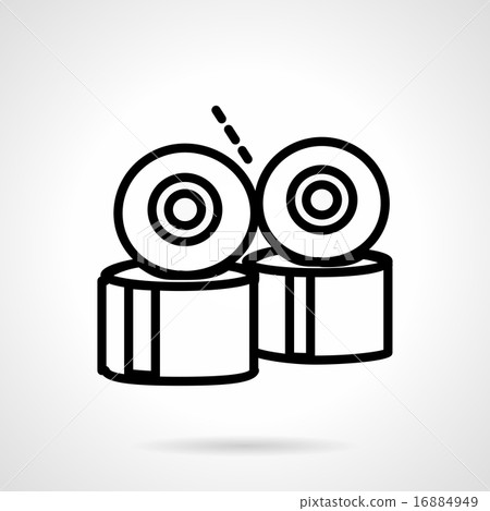 Longboard wheels line vector icon 16884949