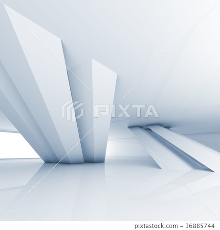 Abstract empty white room interior, 3d render - Stock Illustration ...