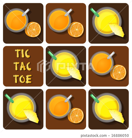Tic-Tac-Toe of pineapple juice and orange juice 16886050