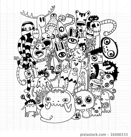 Vector illustration of Monsters and cute alien Vector illustration of Monsters and cute alien 16886533