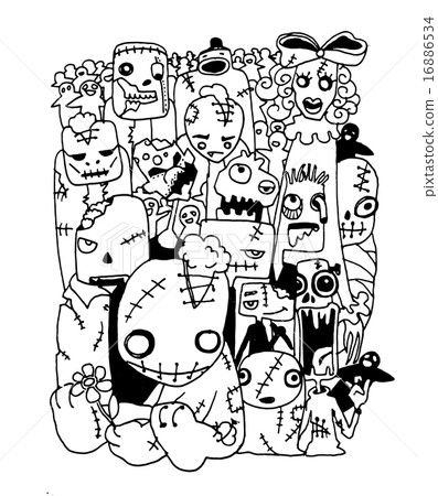 Vector illustration of Cute Zombies characters set Vector illustration of Cute Zombies characters set 16886534