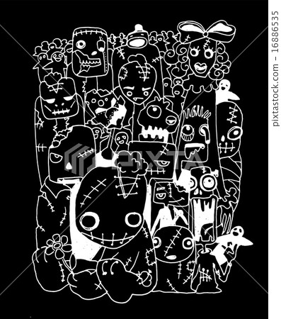 Vector illustration of Cute Zombies characters set Vector illustration of Cute Zombies characters set 16886535