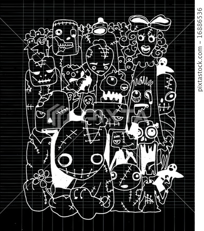 Vector illustration of Cute Zombies characters set Vector illustration of Cute Zombies characters set 16886536