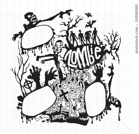 Vector illustration of Zombies characters set.  16886860