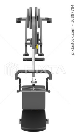 top view of lever gym machine isolated on white  16887784