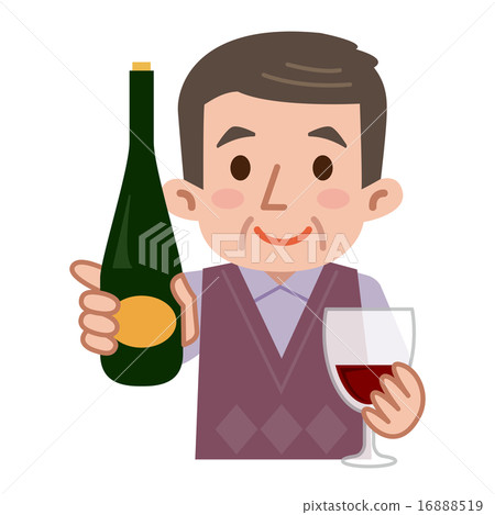 Mature men with wine 16888519