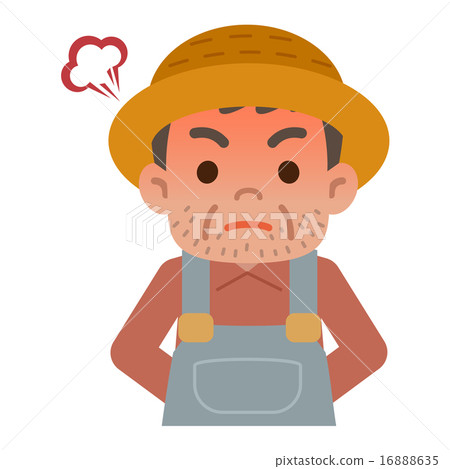 angry farmer s old man stock illustration 16888635 pixta pixta