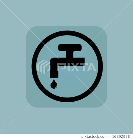 Pale blue water tap sign - Stock Illustration [16892958] - PIXTA