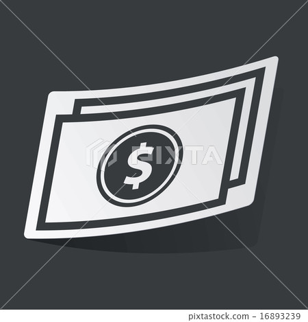 Monochrome dollar bill sticker 16893239