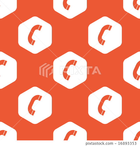 Orange hexagon call pattern - Stock Illustration [16893353] - PIXTA