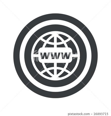 Round black global network sign Round black global network sign 16893715