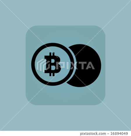 Pale blue bitcoin coin icon - Stock Illustration [16894049] - PIXTA