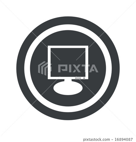 Round black monitor sign Round black monitor sign 16894087
