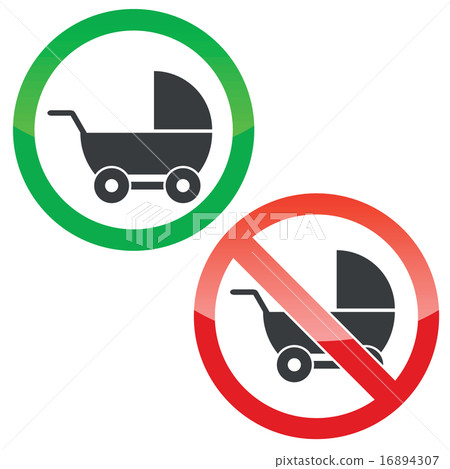 Pram permission signs set - Stock Illustration [16894307] - PIXTA