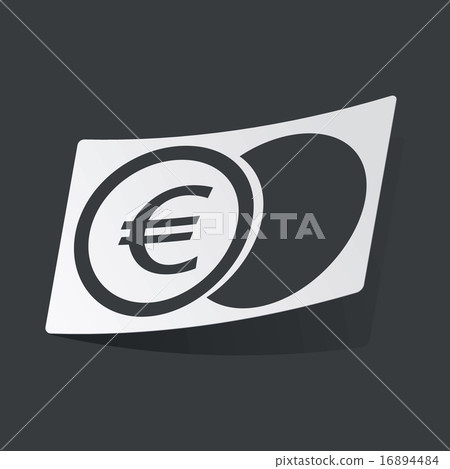 Monochrome euro coin sticker 16894484