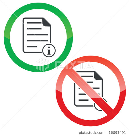 Information document permission signs set 16895491