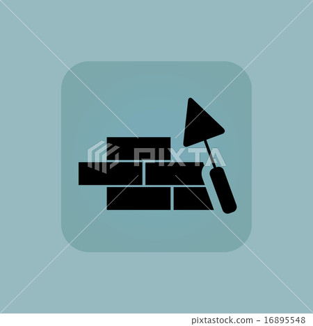 Pale blue building wall icon 16895548