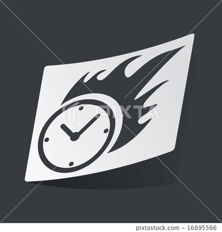 Monochrome burning clock sticker Monochrome burning clock sticker 16895566