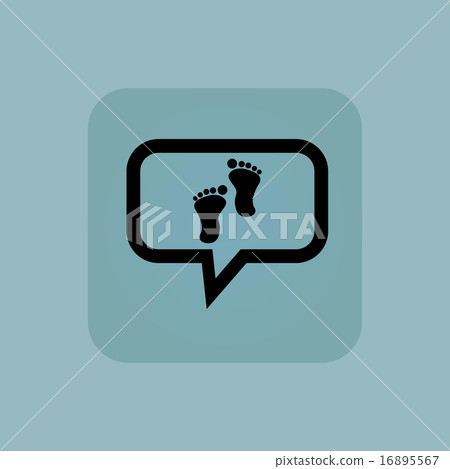 Pale blue footprint message icon 16895567