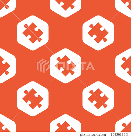 Orange hexagon puzzle pattern 16896323