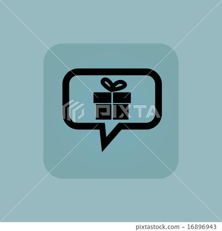 Pale blue gift message icon Pale blue gift message icon 16896943