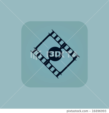 Pale blue 3D movie icon Pale blue 3D movie icon 16896993