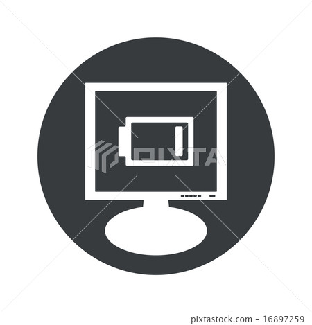 Round low accumulator monitor icon Round low accumulator monitor icon 16897259