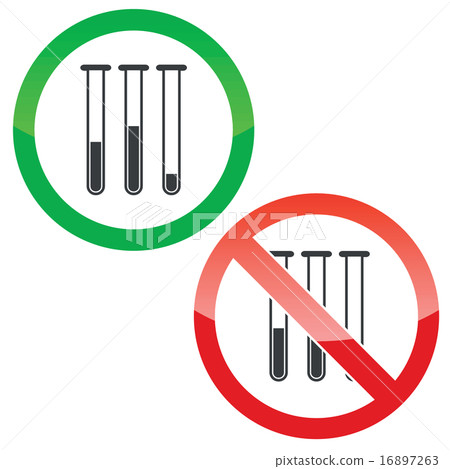 Test-tubes permission signs set 16897263