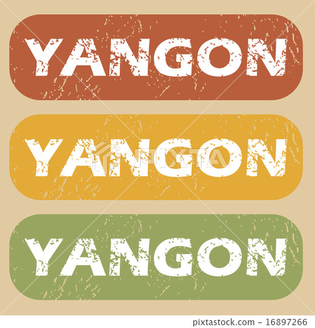 Vintage Yangon stamp set Vintage Yangon stamp set 16897266
