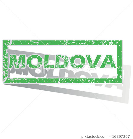 Green outlined Moldova stamp Green outlined Moldova stamp 16897267