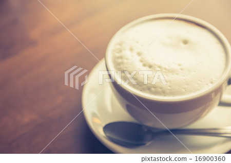 Hot latte art coffee on table ( Filtered image processed vintage Hot latte art coffee on table ( Filtered image processed vintage 16900360