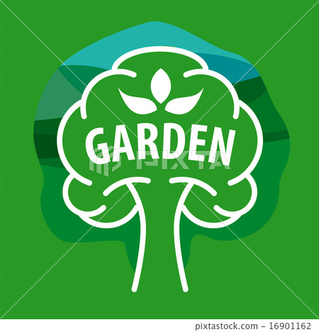 logo tree for the garden on a green background logo tree for the garden on a green background 16901162