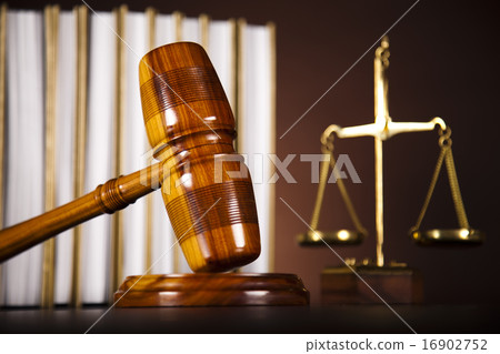 Law theme, mallet of judge, wooden gavel Law theme, mallet of judge, wooden gavel 16902752
