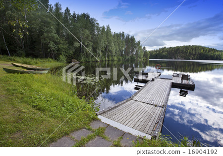 The mooring on the forest lake... The mooring on the forest lake... 16904192