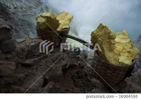 Volcano Ijen, Java, Indonesia, bright colorful  16904598
