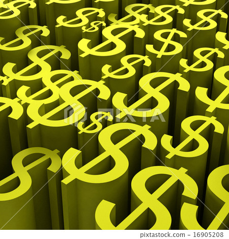 Backround of gold dollars currency symbol  16905208