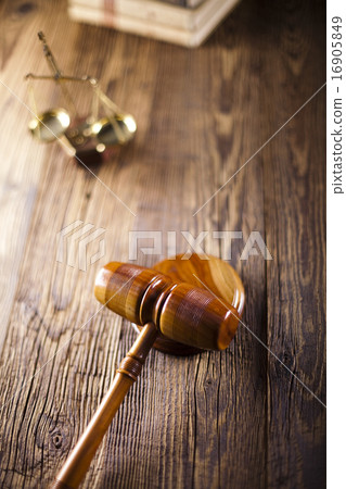 Judges wooden gavel, ambient light vivid theme 16905849