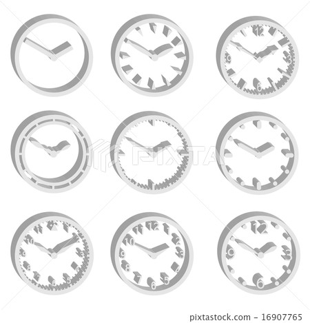 simple watch dials 3d style icons set eps10 simple watch dials 3d style icons set eps10 16907765