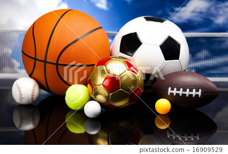 Sports Equipment detail, vivid colorful theme 16909529