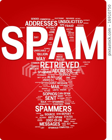 Spam word cloud illustration. Graphic tag collection Spam word cloud illustration. Graphic tag collection 16910750