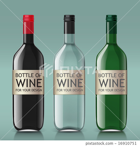 Realistic of glass bottles for wine Realistic of glass bottles for wine 16910751