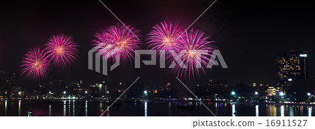 Fireworks at Pattaya beach, Thailand Fireworks at Pattaya beach, Thailand 16911527