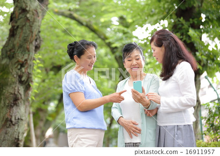 Aunt watching smartphone Aunt watching smartphone 16911957
