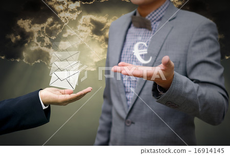 Businessman offer money for news concept 16914145