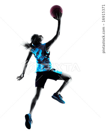 woman basketball player silhouette woman basketball player silhouette 16915371