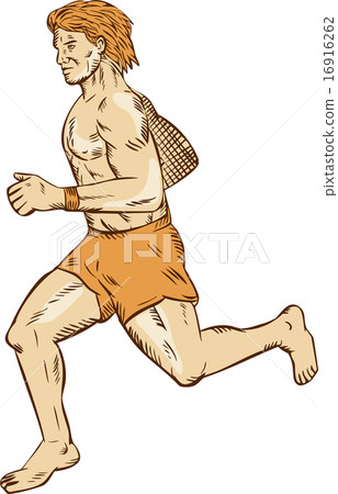 Barefoot Runner Running Side Etching Barefoot Runner Running Side Etching 16916262