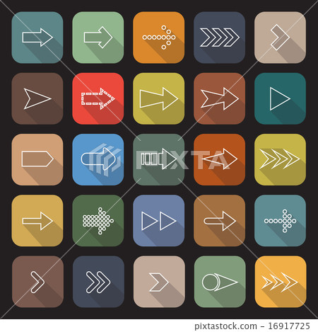 Arrow line flat icons with long shadow 16917725