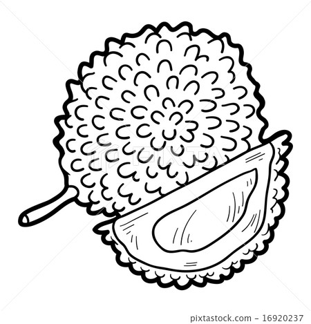 Coloring book game (durian) - Stock Illustration [16920237 